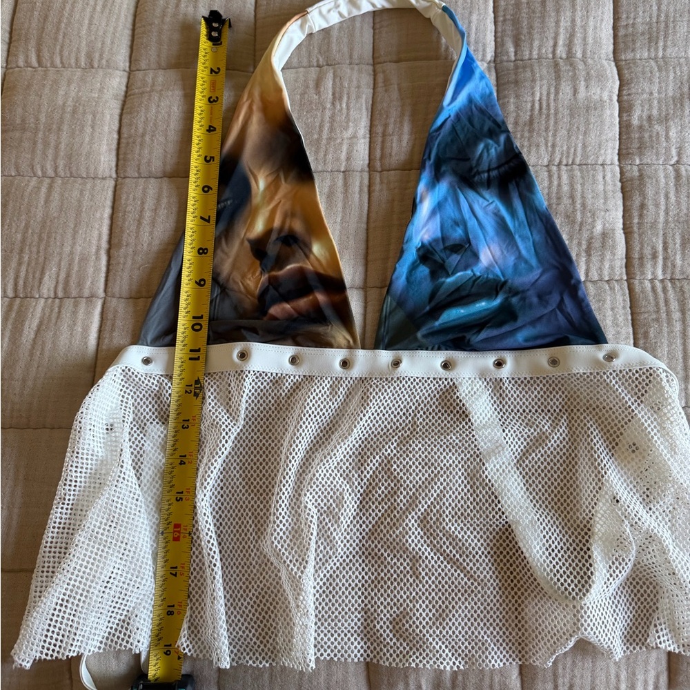 REVOLVE 1XBLUE AI Fishnet Halter Top - Picture 7 of 7